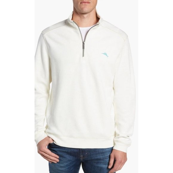 Tommy Bahama Other - Tommy Bahama Graphic Back Waikiki Hawaii Long Sleeve Tobago Style 1/4 Zip XL